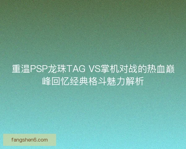 重温PSP龙珠TAG VS掌机对战的热血巅峰回忆经典格斗魅力解析